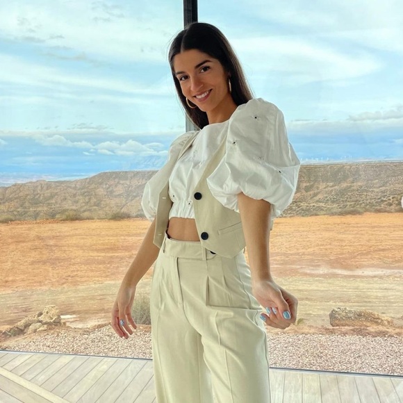 Zara Embroidered Poplin Top With Balloon Sleeves REF. 2320/019 Size XS - Picture 11 of 16